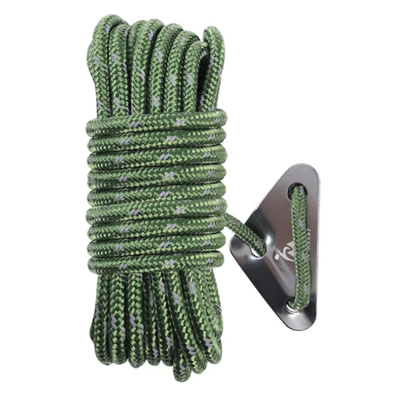 HIKE MOUNT 5mmx5m Polyester Reflective Tent Ropes Windproof Camping Cords for Outdoor Activity - Army Green / Grey