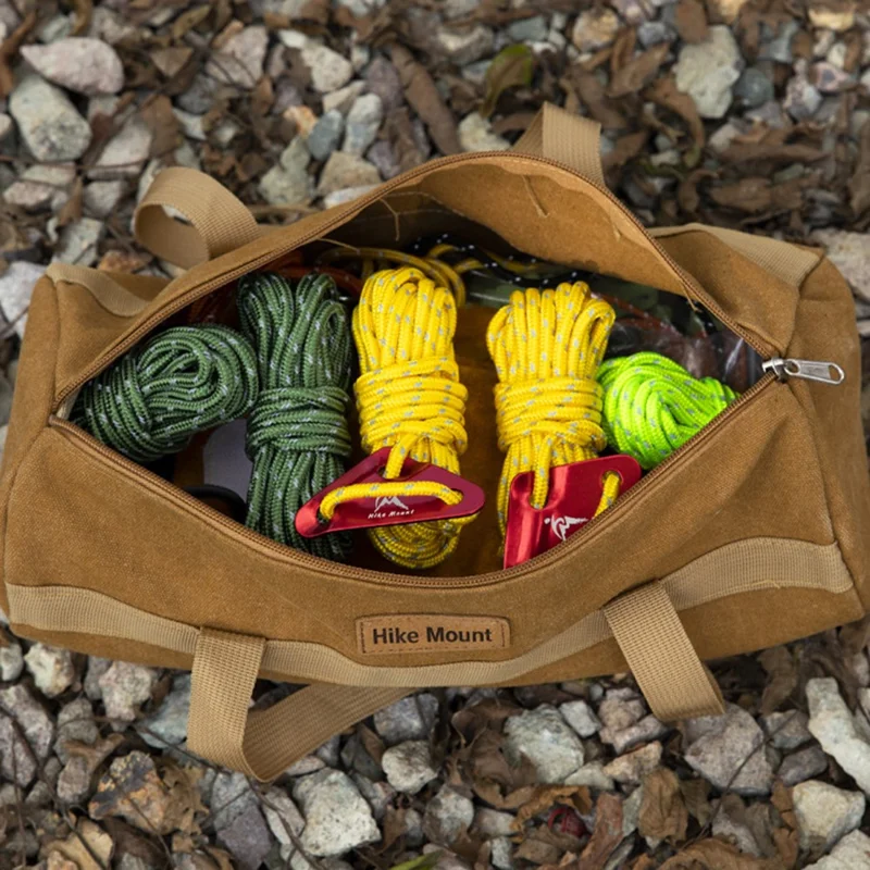 HIKE MOUNT 5mmx5m Polyester Reflective Tent Ropes Windproof Camping Cords for Outdoor Activity - Army Green / Grey