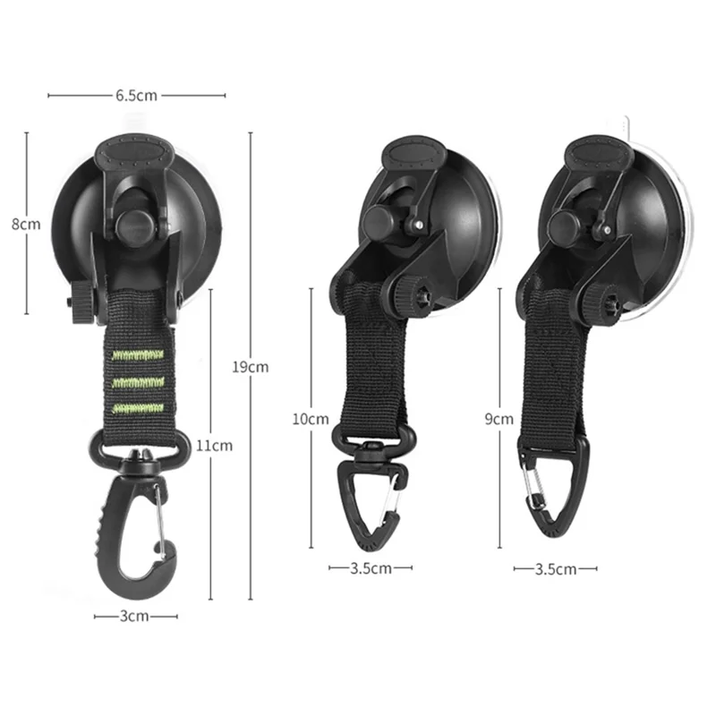 HALIN 4Pcs Car Side Awning Suction Cup Anchor Car Travel Camping Tarp Sucker Securing Hook - Red