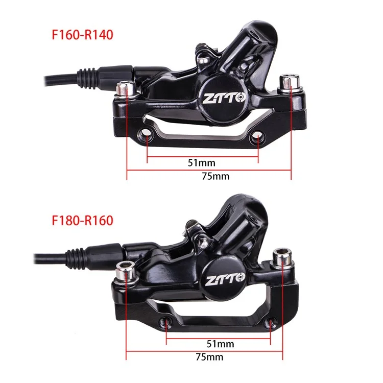 ZTTO ZT-YD1 1 Par de Freios de Disco Hidráulicos de Bicicleta Dianteiros + Traseiros