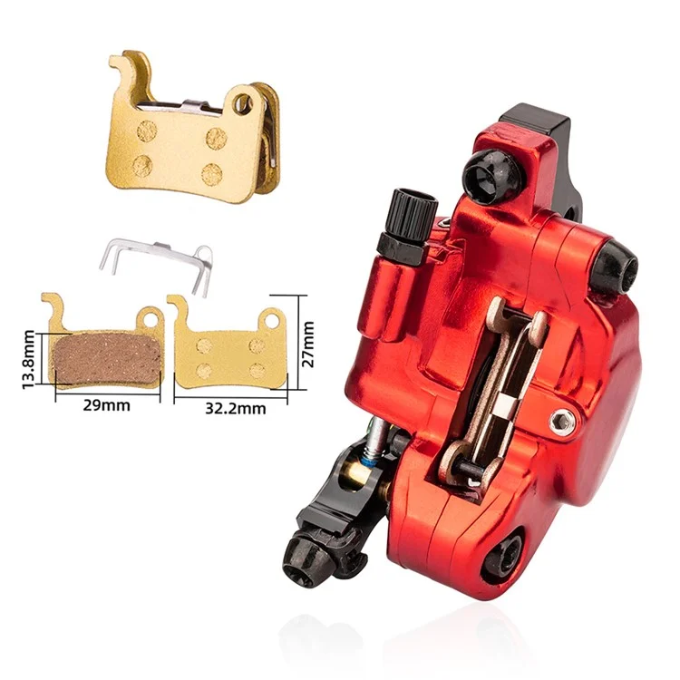 ZTTO XLYD1 1 Pair Front + Rear Aluminum Alloy MTB Bike Line Pulling Hydraulic Disc Brake Calipers - Red