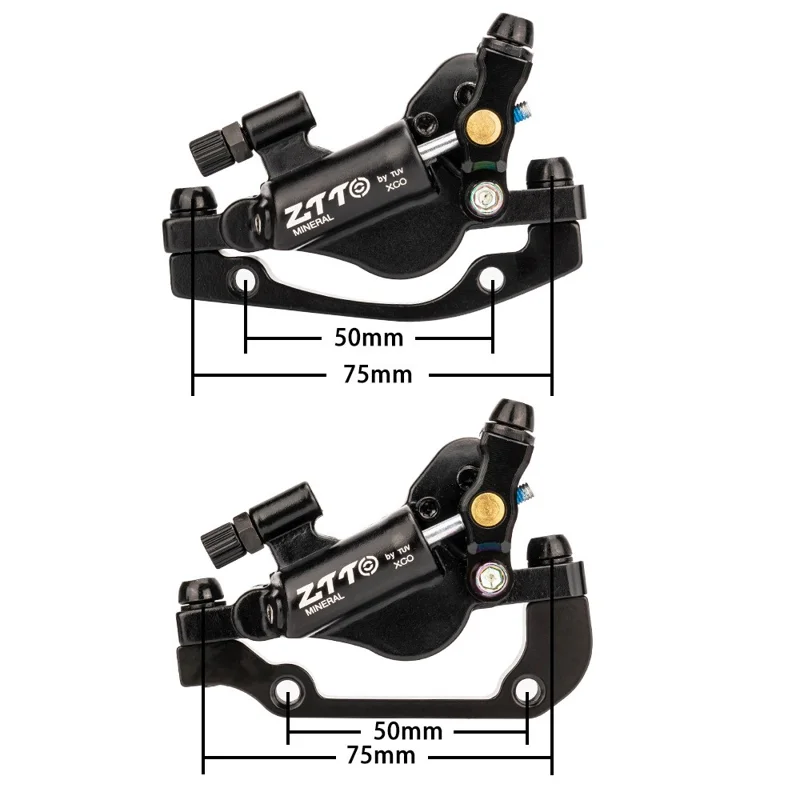ZTTO XLYD1 1 Pair Front + Rear Aluminum Alloy MTB Bike Line Pulling Hydraulic Disc Brake Calipers - Black