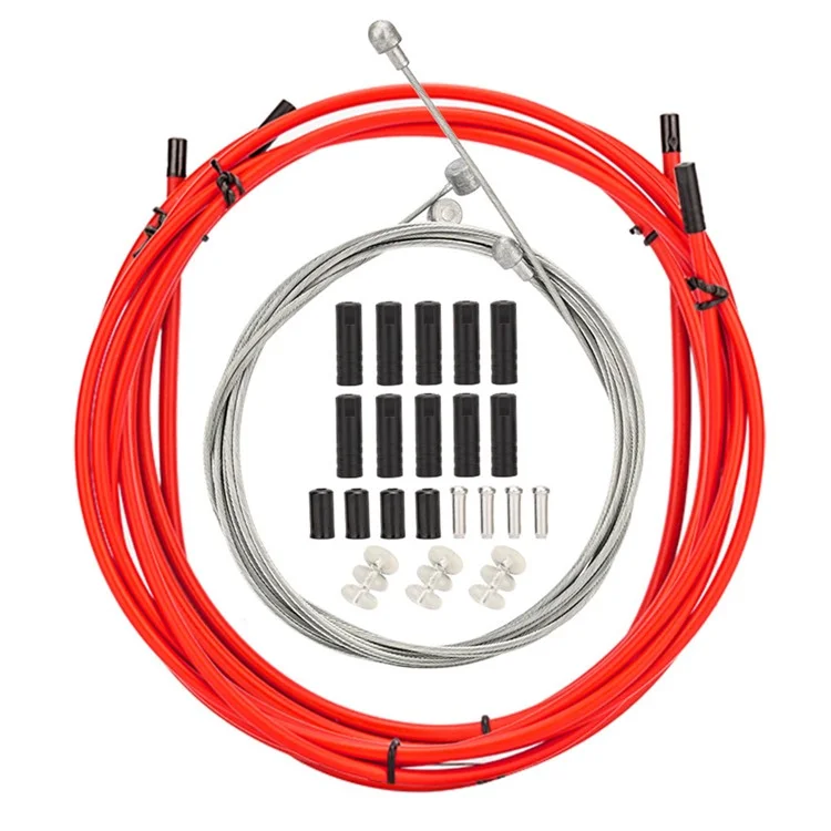 ZTTO Universal Bike Shift Derailleur Cable Bicycle Brake Cable Housing Replacement Kit - Red