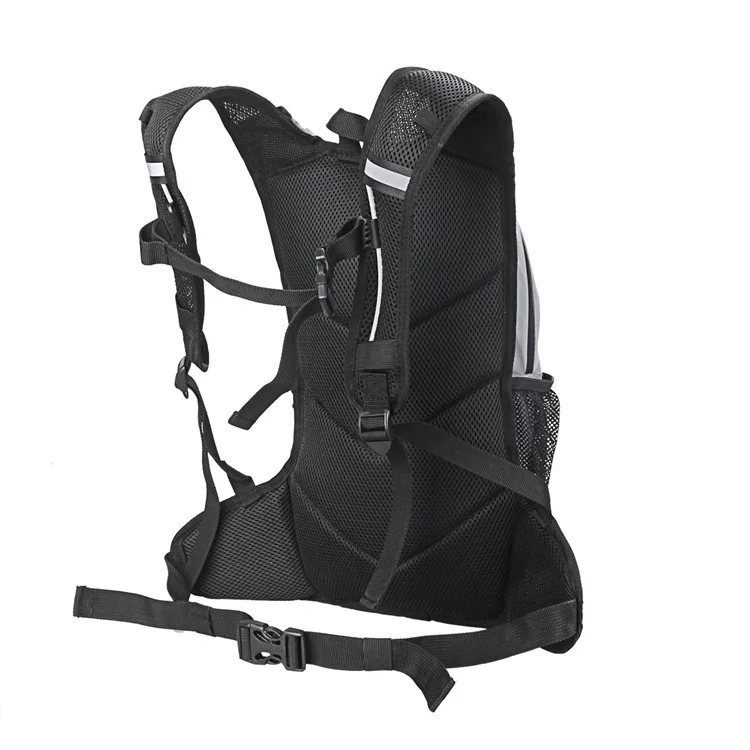 2L Multifunktionale Outdoor-Radfahren Wandern Bergsteiger-Tasche Reflektierende Rucksack - Schwarz