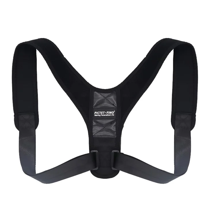 Pictet. Fino Rh58 Ajustável Spine Back Brace Corretor De Postura Homens Mulheres Postura Correção Cinto Lombar - Preto, S.