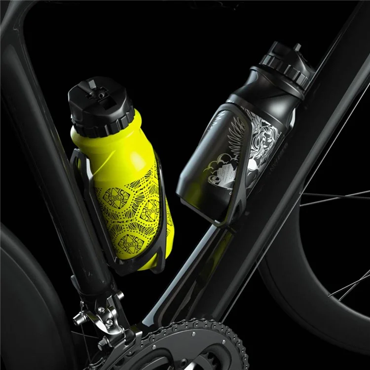 ENLEE Sports Water Bottle 650ML Mountain Bike Water Bottle Cup for Outdoors Camping Cycling Fitness Gym (BPA Free, without FDA Certificate) - Orangutan/Red