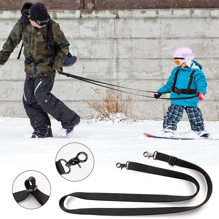 Arnés de Entrenamiento de Esquí y Snowboard Herramienta de Control Del Entrenador Del Arnés de Esquí Con Correa/mango/bolsa Para Niños Principiantes - Naranja