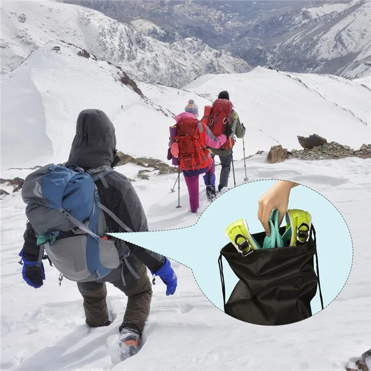 1 Pair Adult Ski Skates Ski-board Snowboard Shoes Adjustable Mini Sled Shoes Outdoor Winter Sports Skiing Shoes - Black