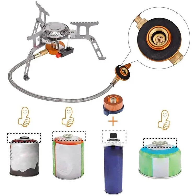 103 3500W Fornello a Gas Portatile Pieghevole per Esterni in Scatola Fornello a Gas Butano da Campeggio Picnic