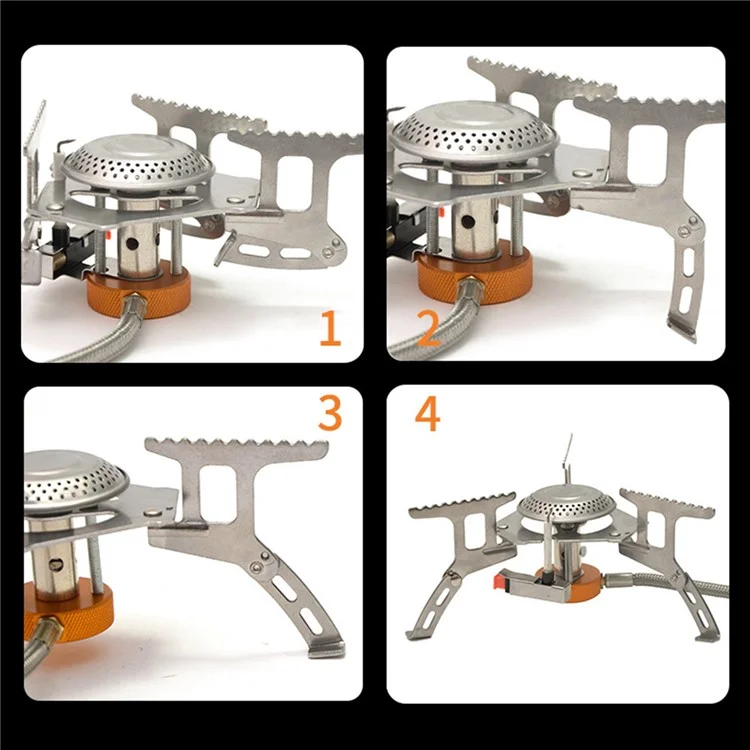 103 3500W Fornello a Gas Portatile Pieghevole per Esterni in Scatola Fornello a Gas Butano da Campeggio Picnic