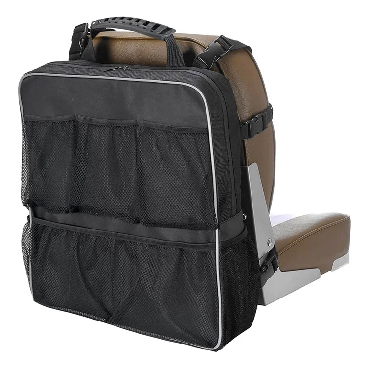 Waterproof Oxford Cloth Boat Seat Storage Bag Organizer with Mesh Pockets, 39x10x45cm
