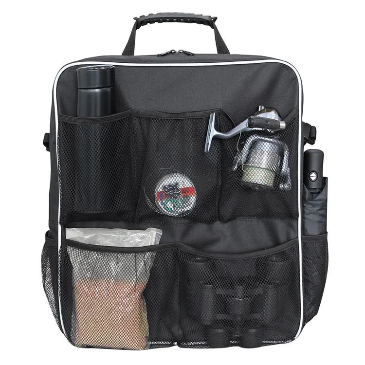 Waterproof Oxford Cloth Boat Seat Storage Bag Organizer with Mesh Pockets, 39x10x45cm
