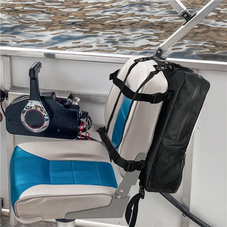 Waterproof Oxford Cloth Boat Seat Storage Bag Organizer with Mesh Pockets, 39x10x45cm