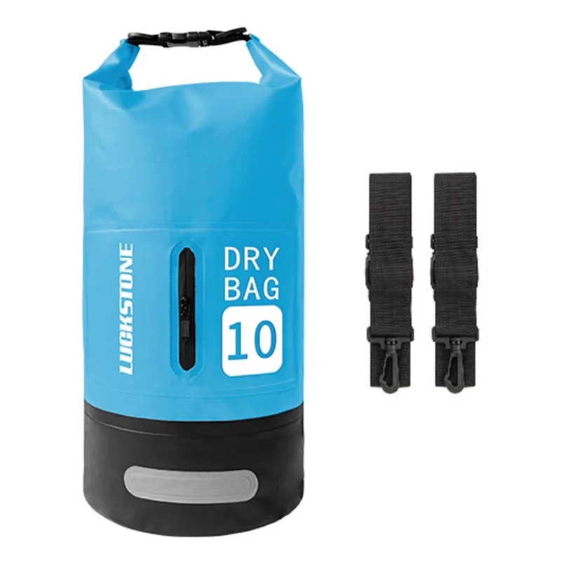 LUCKSTONE 10L Outdoor Sports Waterproof Backpack Dry Bag for Kayaking Boating - Blue