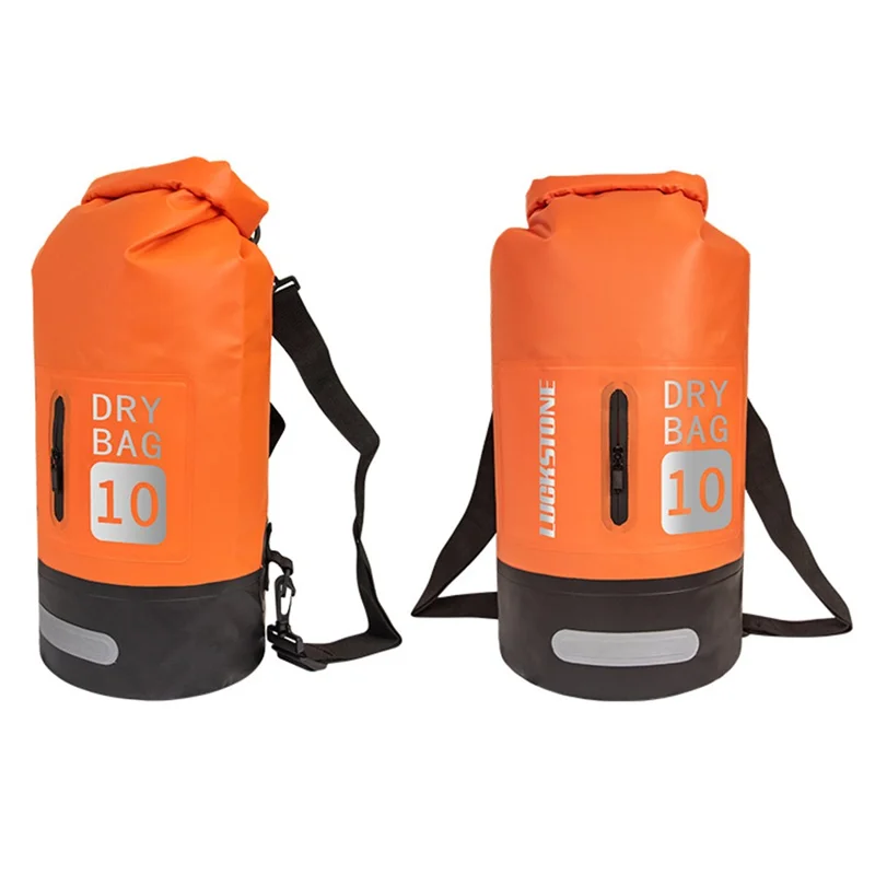 LUCKSTONE 10L Outdoor Sports Waterproof Backpack Dry Bag for Kayaking Boating - Blue