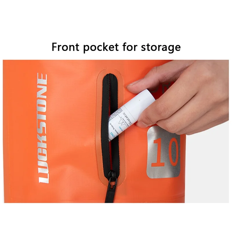LUCKSTONE 10L Mochila Impermeável para Esportes Outdoor para Caiaque, Barco - Preto