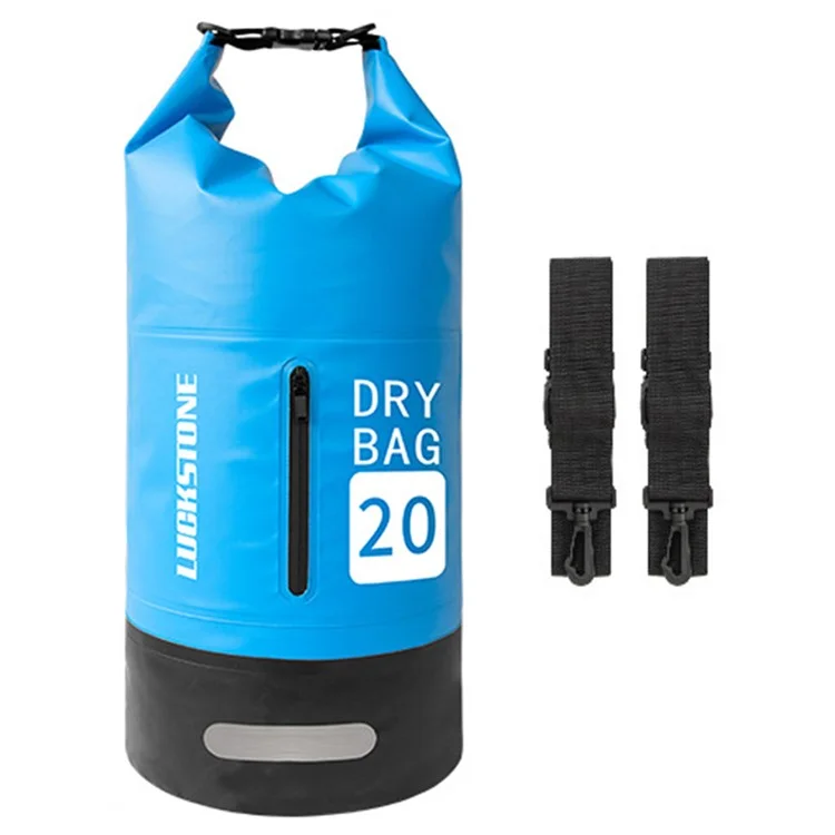 LUCKSTONE 20L Outdoor Sports Waterproof Backpack Dry Bag for Kayaking Boating - Blue