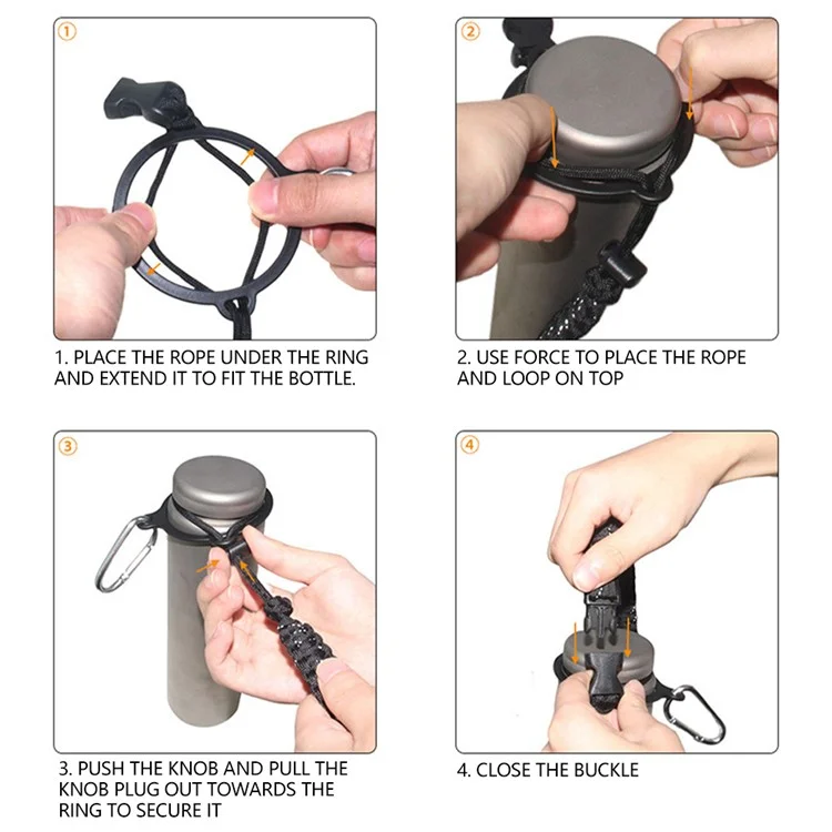 Porte-bouteille d'eau de survie tactique pour le camping en plein air avec mousqueton - Bleu Vert + Noir