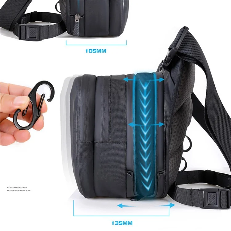 Sac de moto WILD MAN L1 3L Holster de cuisse Sac de hanche Sac à bandoulière Polyester+PU+EVA+TPU Sac de taille