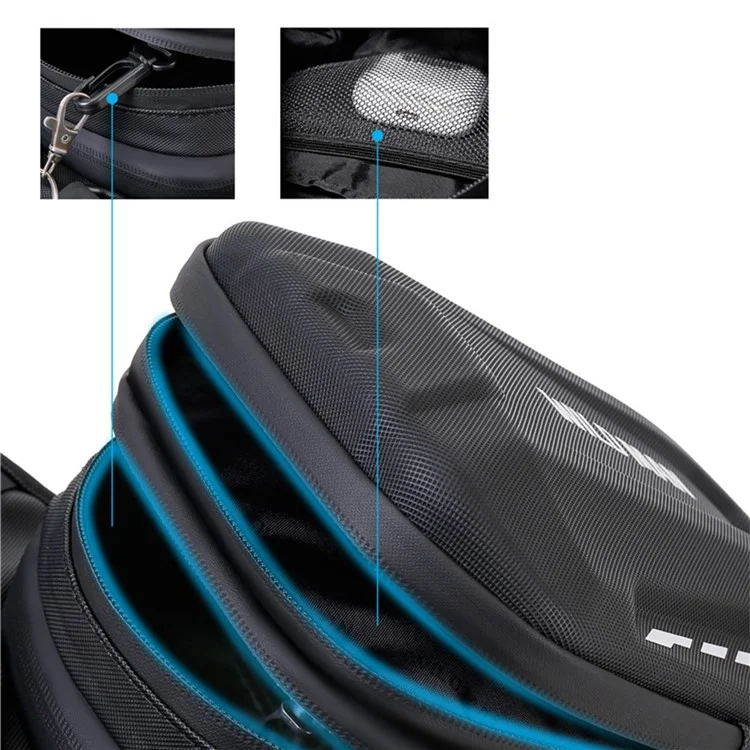 Sac de moto WILD MAN L1 3L Holster de cuisse Sac de hanche Sac à bandoulière Polyester+PU+EVA+TPU Sac de taille