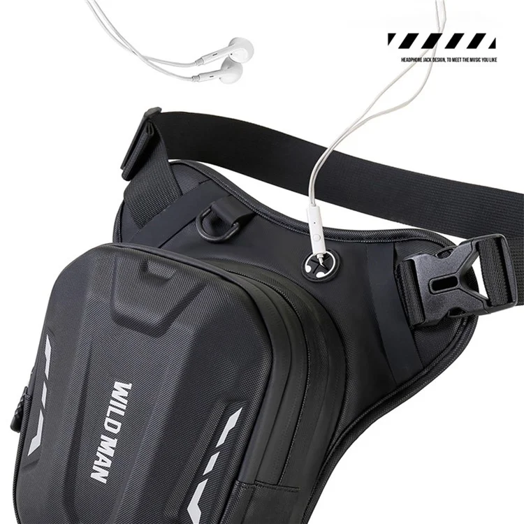 Sac de moto WILD MAN L1 3L Holster de cuisse Sac de hanche Sac à bandoulière Polyester+PU+EVA+TPU Sac de taille