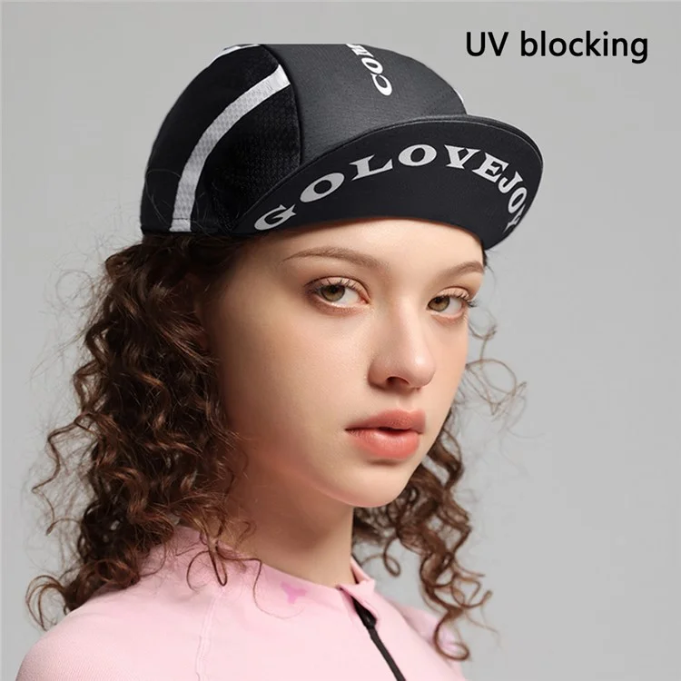 GOLOVEJOY XMZ287 Anti-UV Breathable Hat Cycling Skull Cap Under Helmet Liner with Sun Visor - White