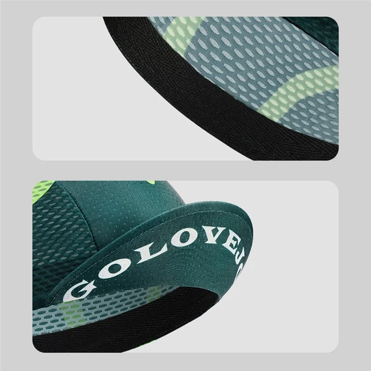 GOLOVEJOY XMZ287 Anti-UV Breathable Hat Cycling Skull Cap Under Helmet Liner with Sun Visor - White