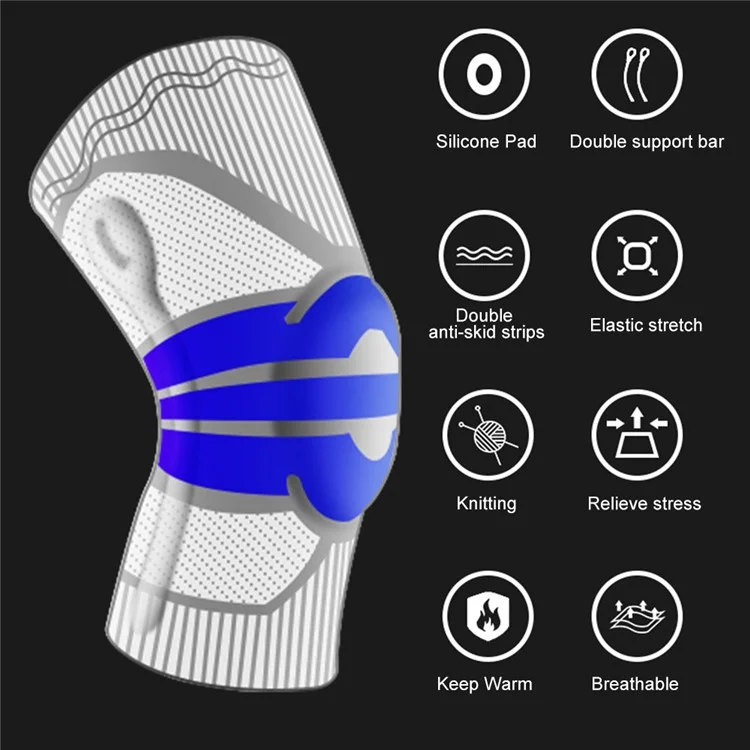 KYNCILOR AB058 Breathable Knee Support Brace Silicone Kneecap for Running Riding Basketball 1/Pc Elastic Knitted Knee Protective Pads - Purple/XL