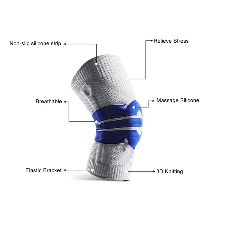 KYNCILOR AB058 Breathable Knee Support Brace Silicone Kneecap for Running Riding Basketball 1/Pc Elastic Knitted Knee Protective Pads - Purple/XL