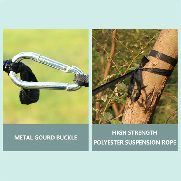 Hamac de camping avec moustiquaire, lit suspendu pour 2 personnes, taille déployée : 260x140cm - Kaki