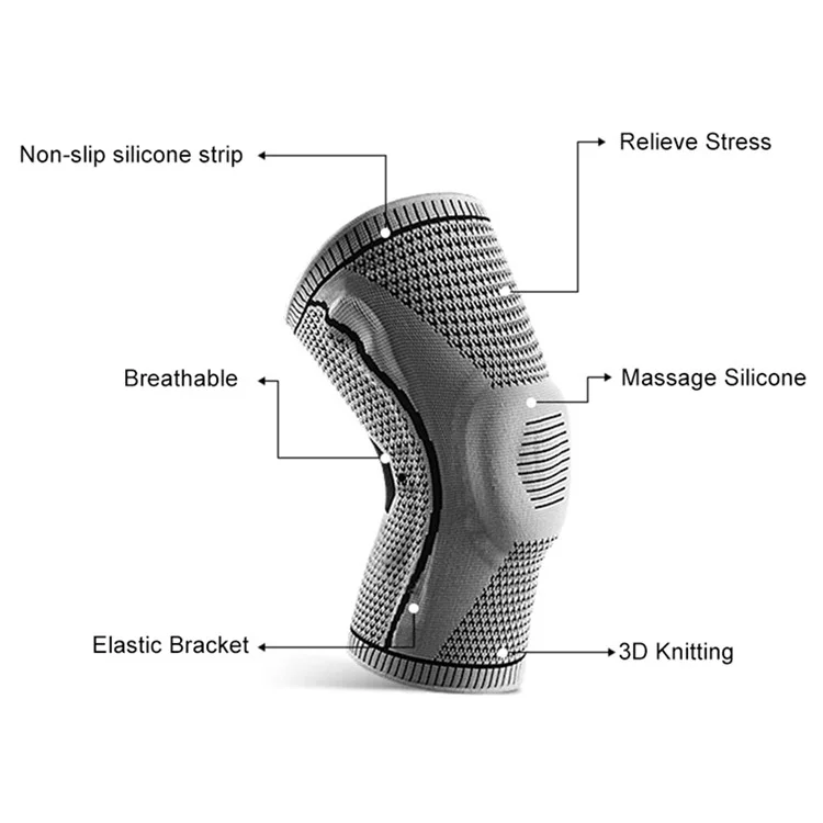 KYNCILOR AB066 Knee Brace Knee Compression Sleeve Support for Men and Women Compression Breathable Knee Pads - Red//XL