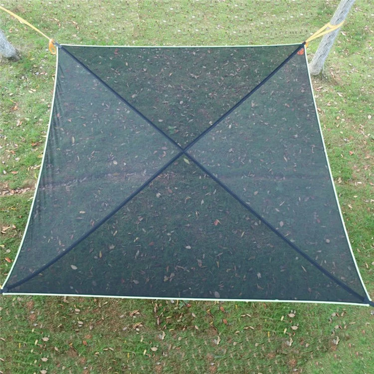 Hamac carré de camping, taille déployée : 3x3x3m - Noir