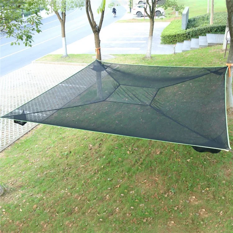 Hamaca cuadrada para acampar, cama colgante, tamaño desplegado: 4x4x4m - Negro