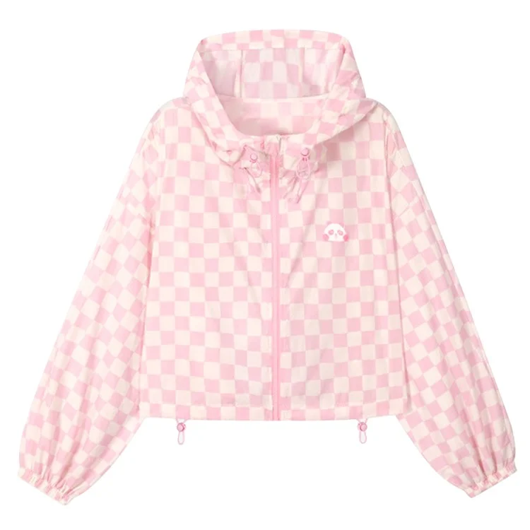GOLOVEJOY FSY16 UPF 50+ Sun Protection Jacket Hoodie Clothing Summer Ice Silk Shirt - Short / Pink / S