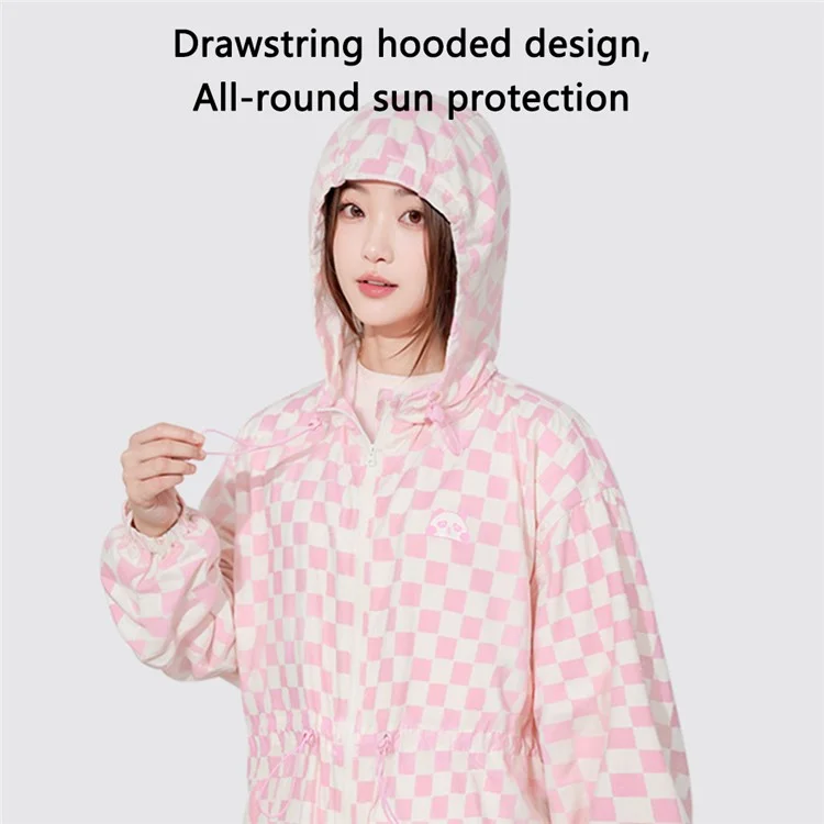 GOLOVEJOY FSY16 UPF 50+ Sun Protection Jacket Hoodie Clothing Summer Ice Silk Shirt - Short / Pink / S