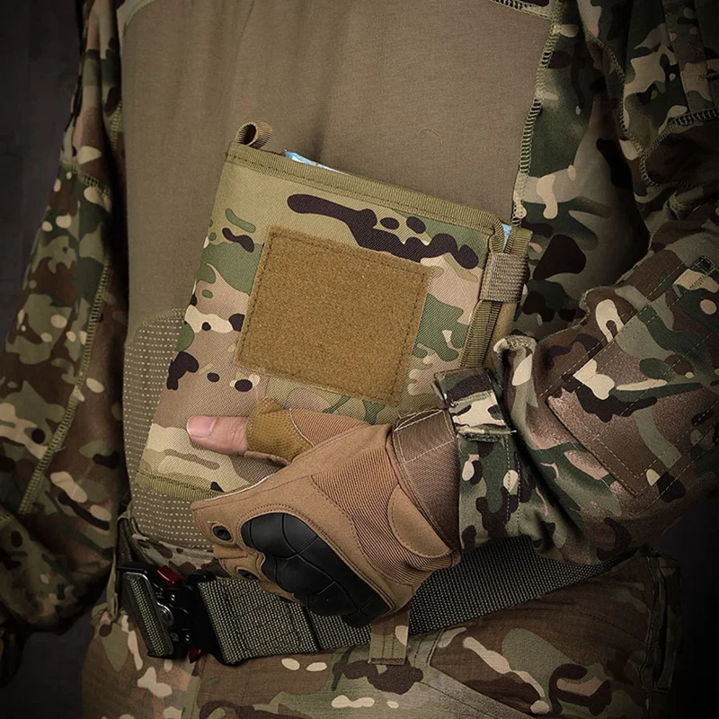 H276 Oxford Cloth+TPU Map Case Tactical Notebook Military Hiking Waterproof Map Storage Bag - Camouflage