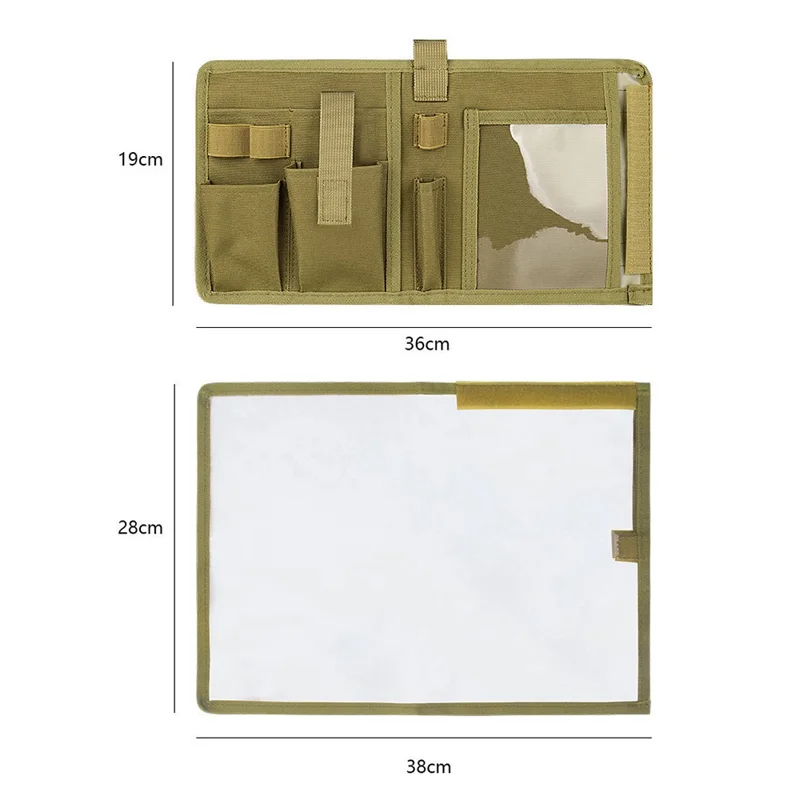 H276 Oxford Cloth+TPU Map Case Tactical Notebook Military Hiking Waterproof Map Storage Bag - Camouflage