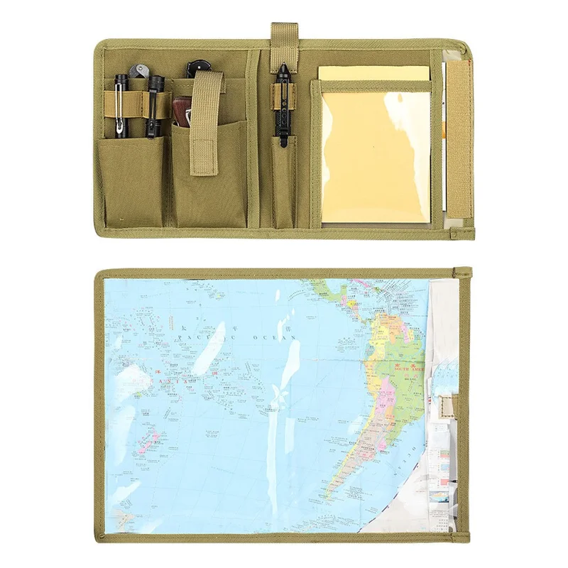 H276 Oxford Cloth+TPU Map Case Tactical Notebook Military Hiking Waterproof Map Storage Bag - Camouflage