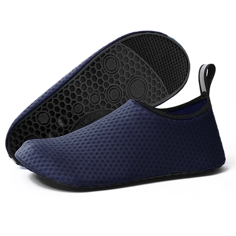 STX-01 1 Pair Quick-Dry Water Shoes Swim Beach Pool River Slip-On Barefoot Aqua Yoga Socks - Dark Blue / 40 / 41