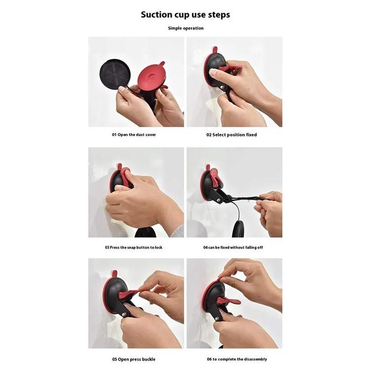 Tent Fixing Suction Cup Outdoor Sports Canopy Fixer Suction Hook, Max Bearing Capacity Within 1kg - Red