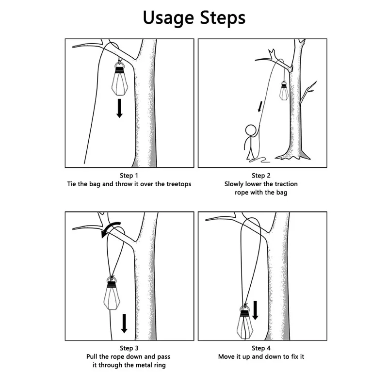 Outdoor Throw Weight Bag Climbing Rope Bag Throw Bag for Tree Rock Spelunking - Yellow