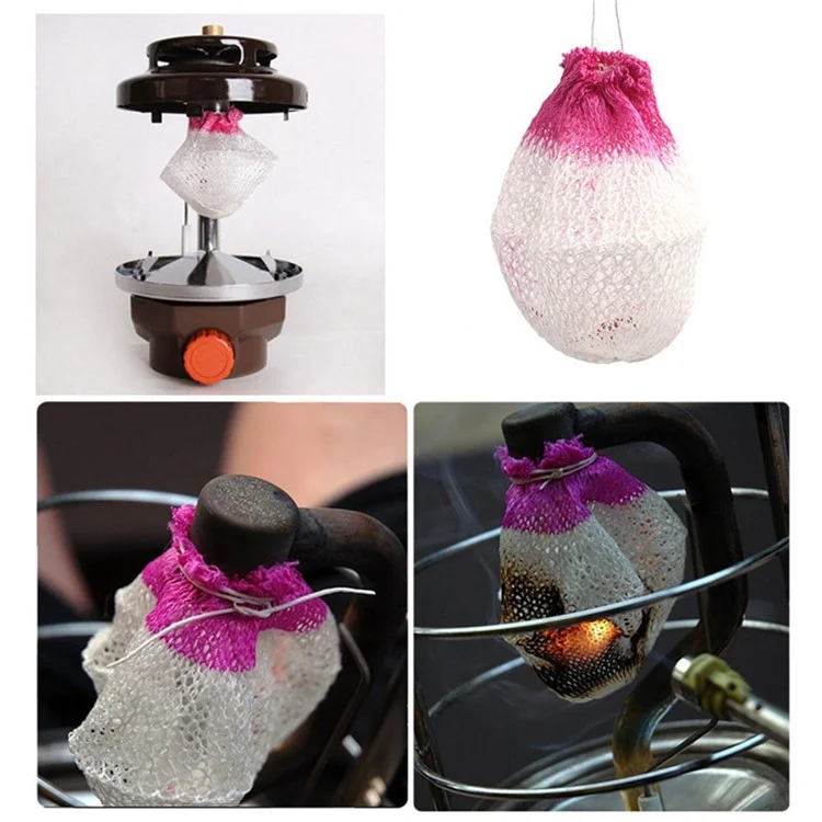 10PCS Propane Lantern Mantles String Tie Light Wick Covers for Outdoor Camping Hiking - Red