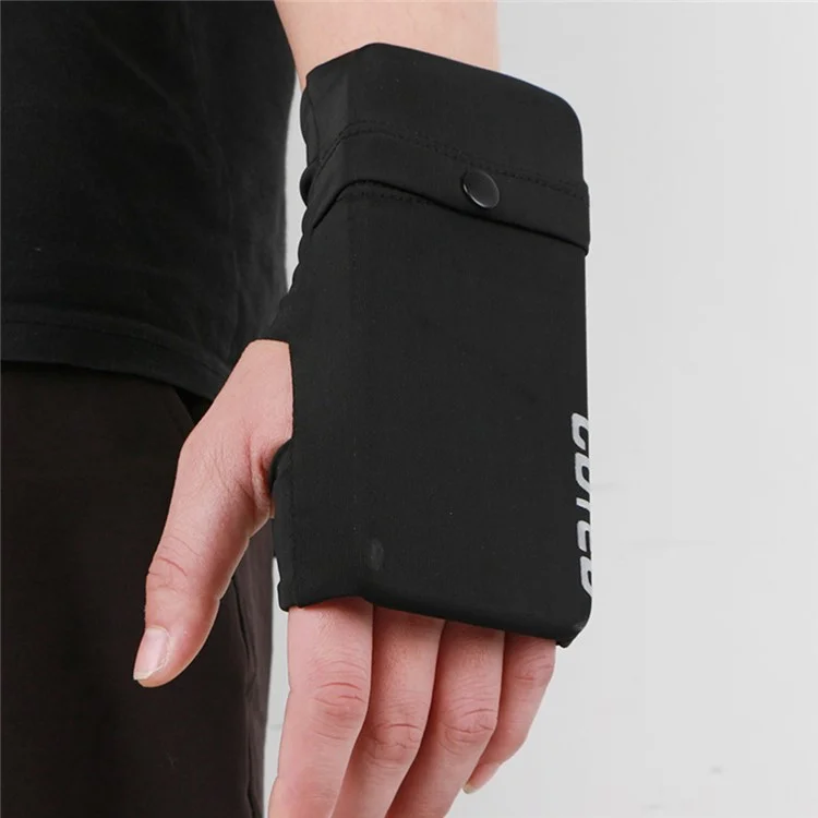 Outdoor Sports Handytasche Handschuh Beutel Karten Schlüssel Aufbewahrungstasche mit Daumenöffnung - Schwarz M / Linke Hand