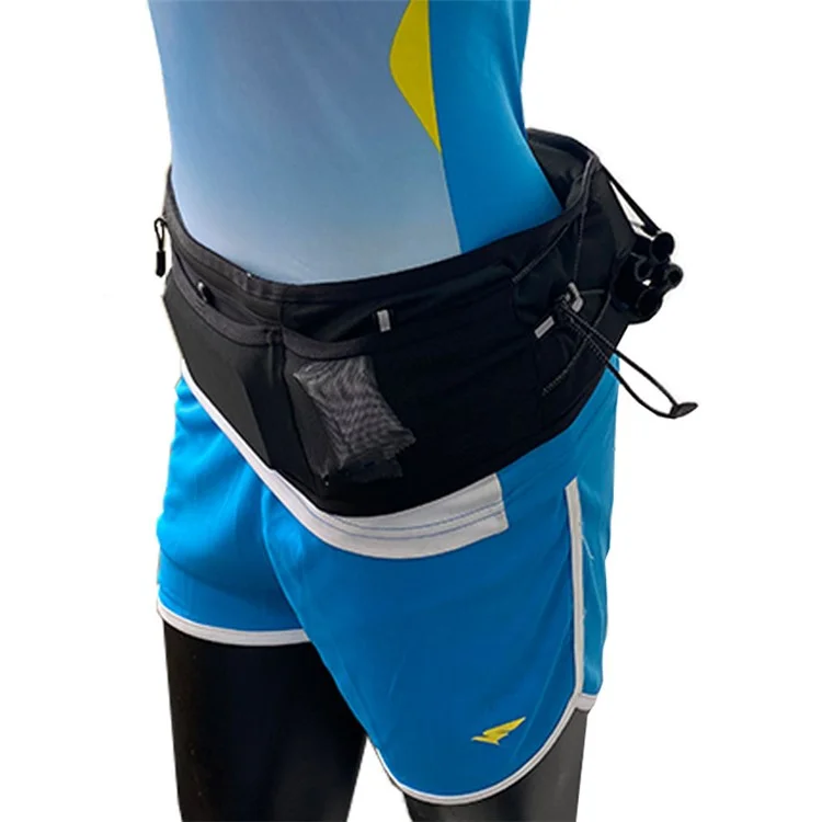 2309 Outdoor Sports Multiple Pockets Waist Bag Reflective Running Fanny Pack - Schwarz+XS / S / M