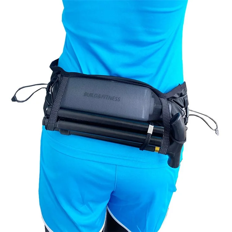 2309 Outdoor Sports Multiple Pockets Waist Bag Reflective Running Fanny Pack - Schwarz+XS / S / M
