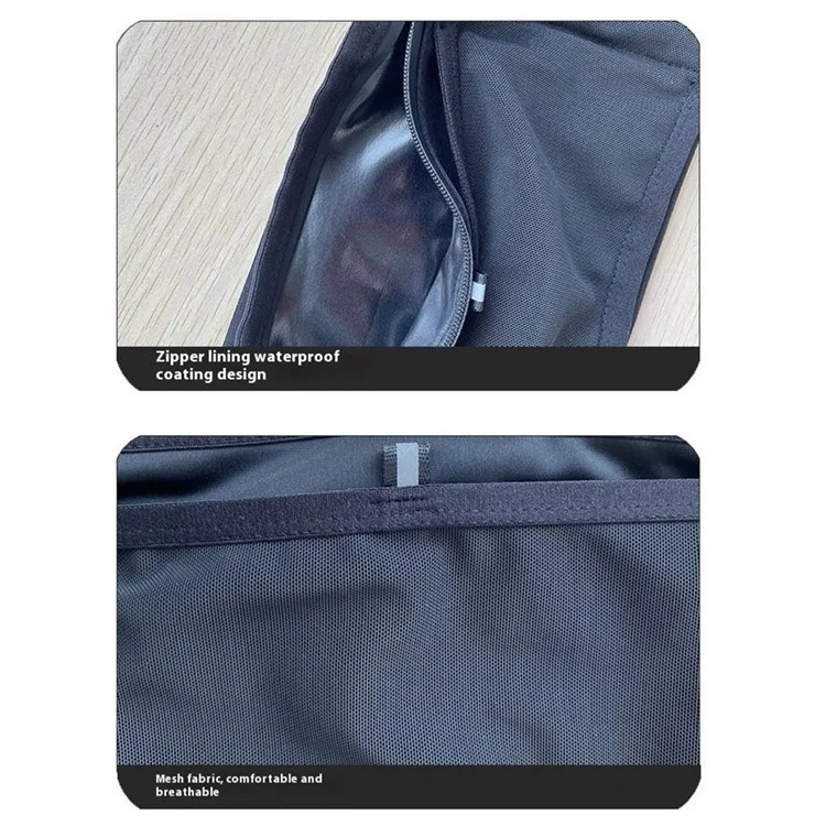 2309 Outdoor Sports Multiple Pockets Waist Bag Reflective Running Fanny Pack - Schwarz+XS / S / M