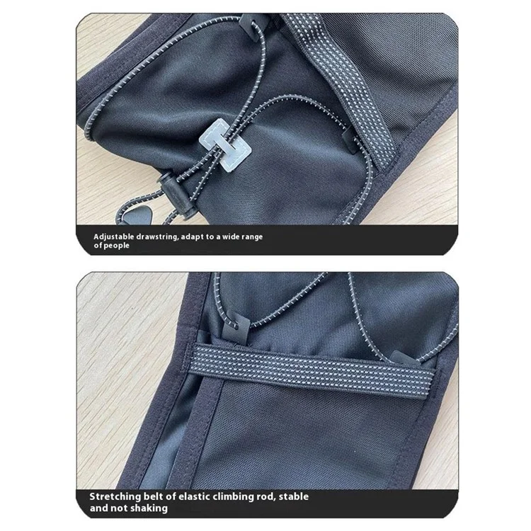 2309 Outdoor Sports Multiple Pockets Waist Bag Reflective Running Fanny Pack - Schwarz+XS / S / M