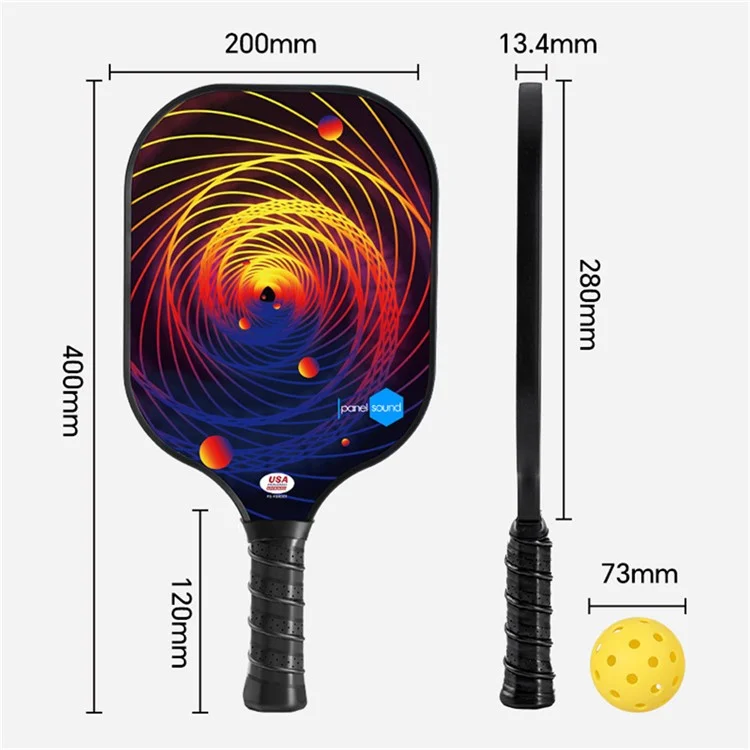 1 Par de Raquetes de Pickleball 4 Bolas Conjunto Alça Ergonômica Pickleball Raquetes Bolas Kit - Vermelho
