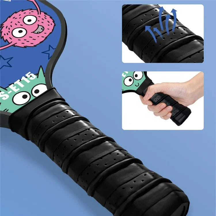 Desenho Cartoon Design Kids Fiberglass Pickleball Racket com 2 Bolas - PS-ET15