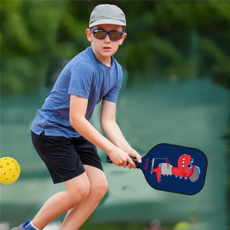 Desenho Cartoon Design Kids Fiberglass Pickleball Racket com 2 Bolas - PS-ET15
